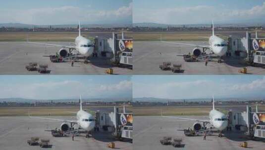 飞机抵达搬运托运行李高清在线视频素材下载
