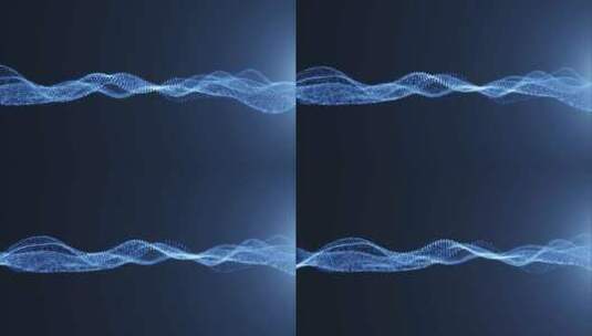 蓝色科技感粒子曲面3D渲染高清在线视频素材下载