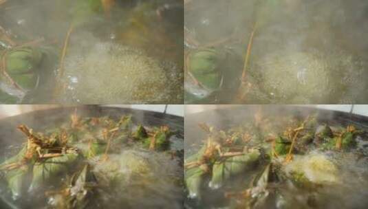 端午节五月节包粽子煮粽子高清在线视频素材下载