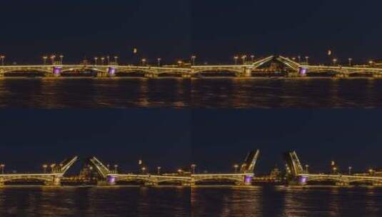 夜晚的大桥高清在线视频素材下载