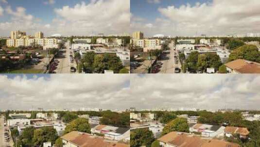 空中扫射迈阿密上城。无人机视频南佛罗里达低收入住房社区高清在线视频素材下载