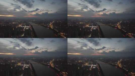 江西赣州城市夜景灯光航拍高清在线视频素材下载