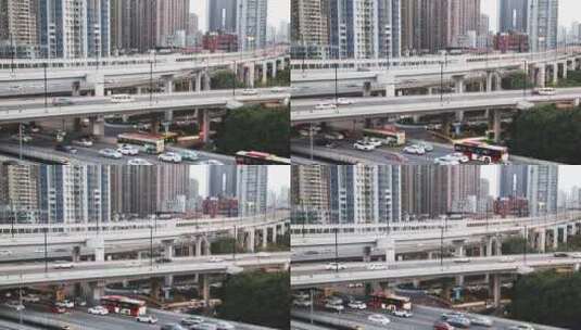 纵横交错高架桥交通繁忙高清在线视频素材下载