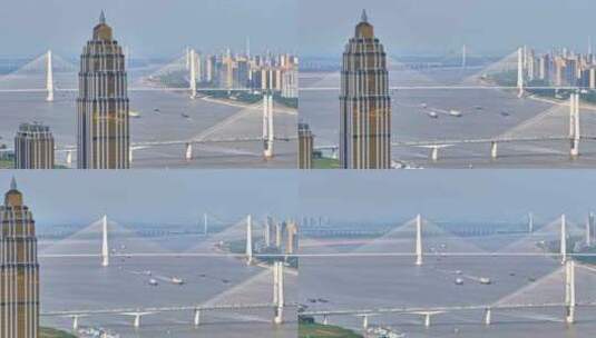 武汉城市建筑汉口江滩高清在线视频素材下载