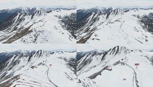 航拍川西美丽雪山风景高清在线视频素材下载