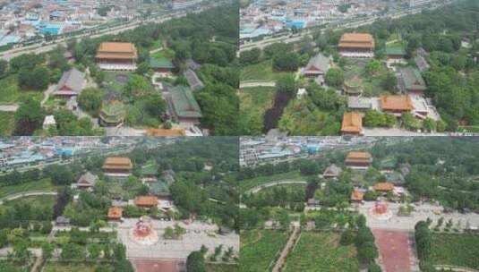 航拍山东菏泽曹州牡丹园4a景区高清在线视频素材下载