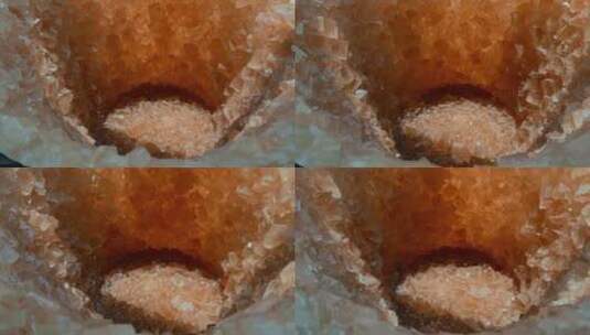 工业糖厂生产冰糖结晶体特写高清在线视频素材下载