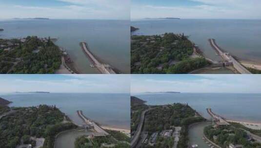 山东蓬莱阁5A景区航拍高清在线视频素材下载
