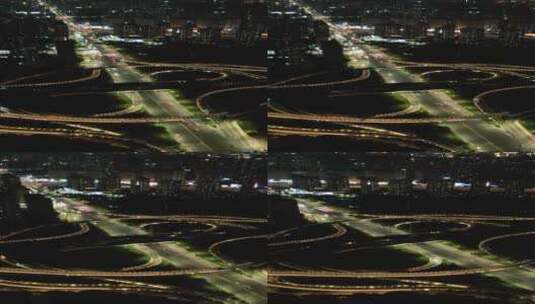 航拍河南郑州城市夜景竖屏高清在线视频素材下载