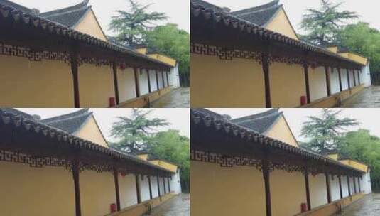 江南烟雨下雨素材苏州北寺塔实拍高清在线视频素材下载
