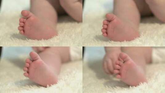 宝宝的脚的特写高清在线视频素材下载
