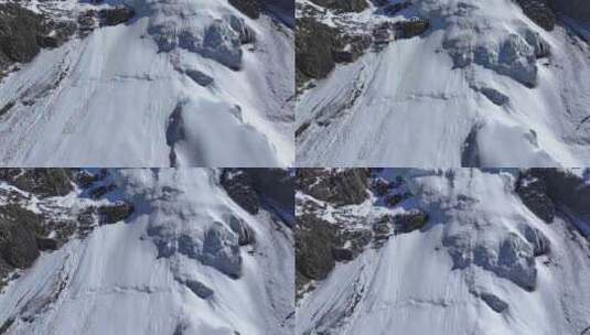 航拍川西横断山脉勒多曼因冰川风光高清在线视频素材下载