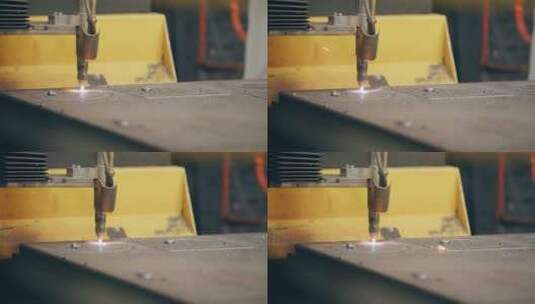 激光焊接 机械技术 切割特写高清在线视频素材下载