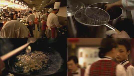 厨师 后厨 厨房 餐厅 炒菜高清在线视频素材下载