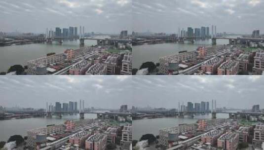 珠江番禺大桥航拍高清在线视频素材下载