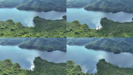 航拍深圳户外塘朗山梅林水库自然风景高清在线视频素材下载