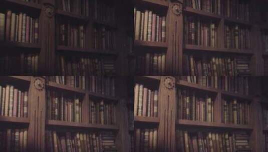 书架名著文学书本图书馆视频高清在线视频素材下载