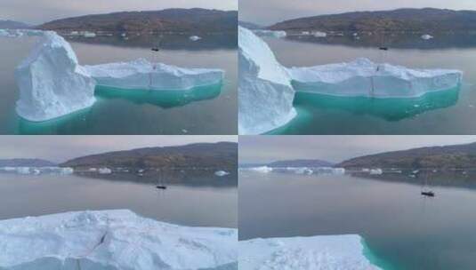 格陵兰岛海洋冰川高清在线视频素材下载