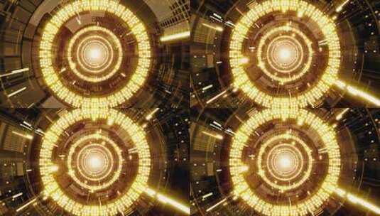 黄金科幻隧道高清在线视频素材下载