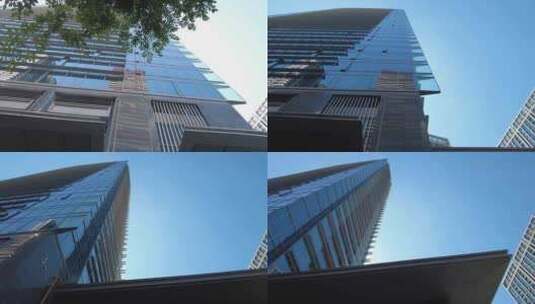 仰视城市的高楼唯美空镜头高清在线视频素材下载