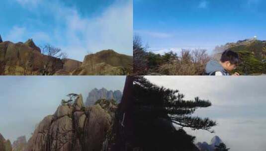 黄山风景区壮观云海延时风景视频素材高清在线视频素材下载