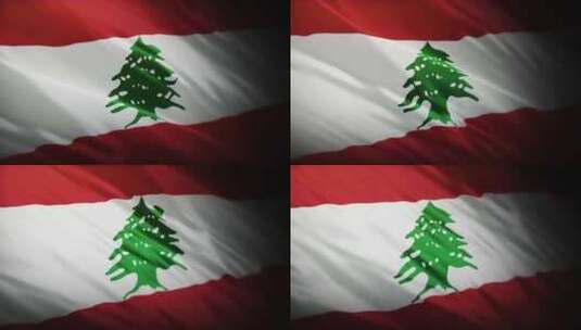 黎巴嫩国旗挥舞-4K高清在线视频素材下载