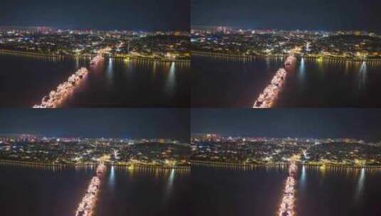 潮州广济桥夜景高清在线视频素材下载