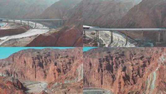 4K航拍南疆独库公路最美风光高清在线视频素材下载