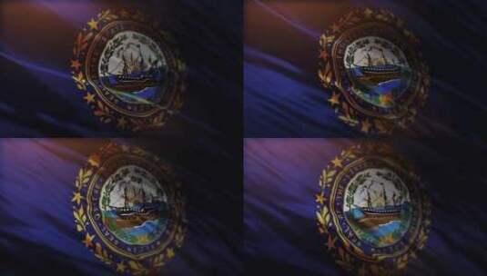 新罕布什尔州国旗挥舞-4K高清在线视频素材下载