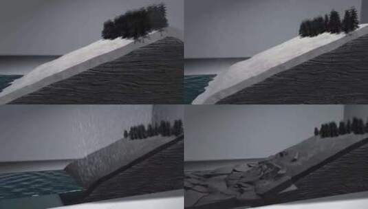 三维地质滑坡泥石流动画高清在线视频素材下载