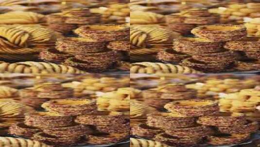 新疆特产饼干糕点竖版竖屏高清在线视频素材下载