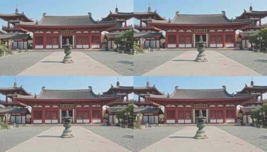 慈航普渡寺庙上海嘉定南翔云翔寺中式建筑高清在线视频素材下载