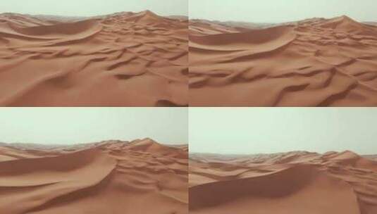 库木塔格沙漠航拍4k高清在线视频素材下载