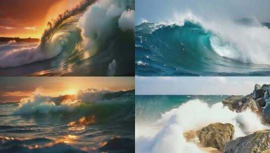 大海海浪乘风破浪巨浪大海系列高清在线视频素材下载
