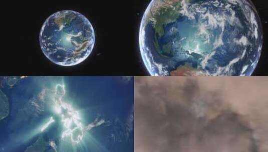 现实的地球从太空放大云彩菲律宾马尼拉高清在线视频素材下载