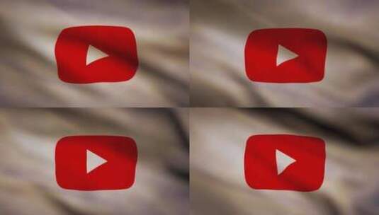 YouTube标志挥舞旗帜高清在线视频素材下载