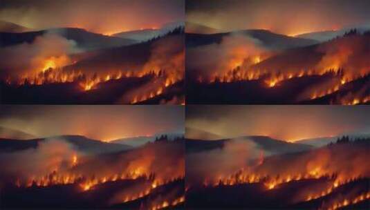 AIGC素材 森林大火山火防治高清在线视频素材下载