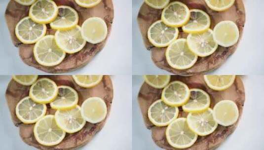 柠檬片柠檬切片健康生活高清在线视频素材下载