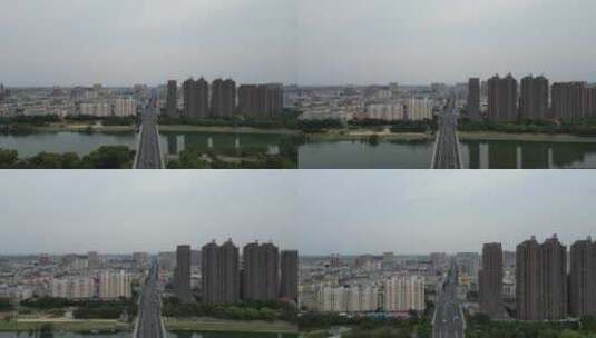 航拍河南漯河大景城市建设高清在线视频素材下载