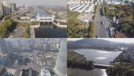 航拍江苏徐州城市风光高清在线视频素材下载