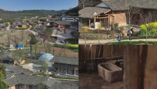 大巴山农村乡村旅游农家农田园美景乡愁高清在线视频素材下载