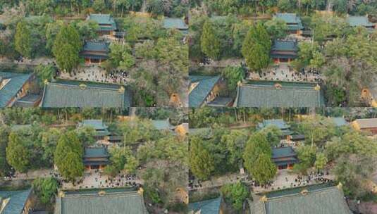 浙江台州国清寺天台山寺庙航拍高清在线视频素材下载