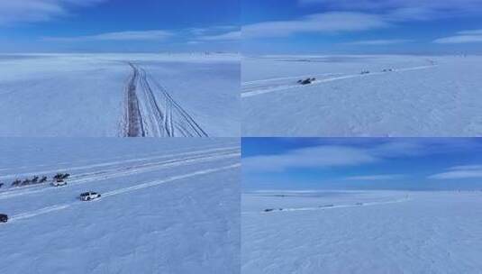 鄂温克草原锡尼河苏木雪地赛马高清在线视频素材下载