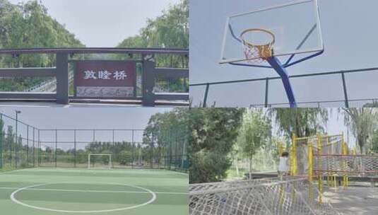 敦睦桥风景优美绿树成荫高清在线视频素材下载