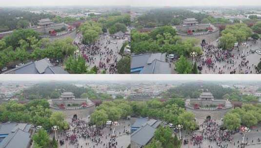 古建筑前传统仪式活动场景高清在线视频素材下载