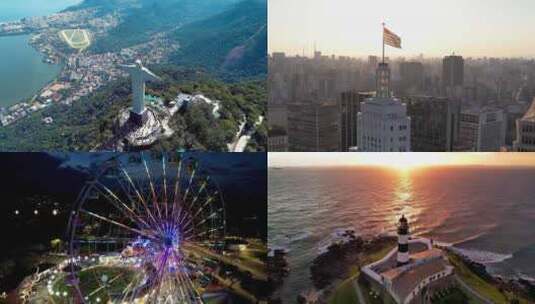 巴西首都城市：超过35个旅游地标在一个独特的4K剪辑高清在线视频素材下载