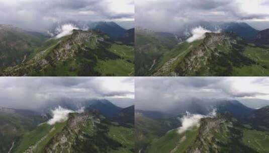 法国阿尔卑斯山脉山脊上的云形成高清在线视频素材下载