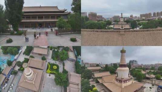 张掖大佛寺佛塔高清在线视频素材下载