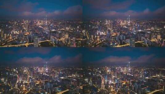 上海航拍延时摄影夜景高清在线视频素材下载