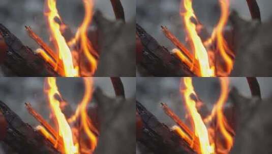 实拍木头燃烧高清在线视频素材下载